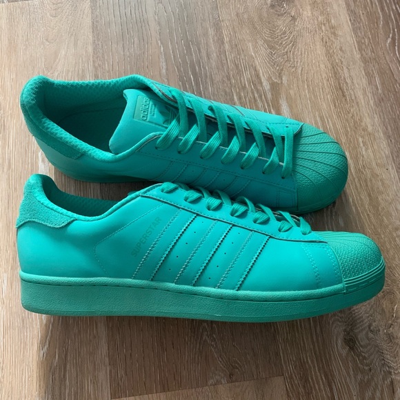 adidas superstar mint green